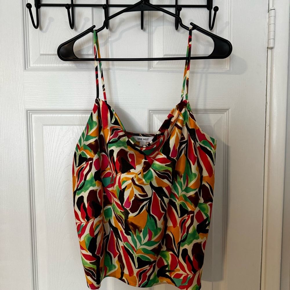 Nine West Colorful Leaf Print Camisole